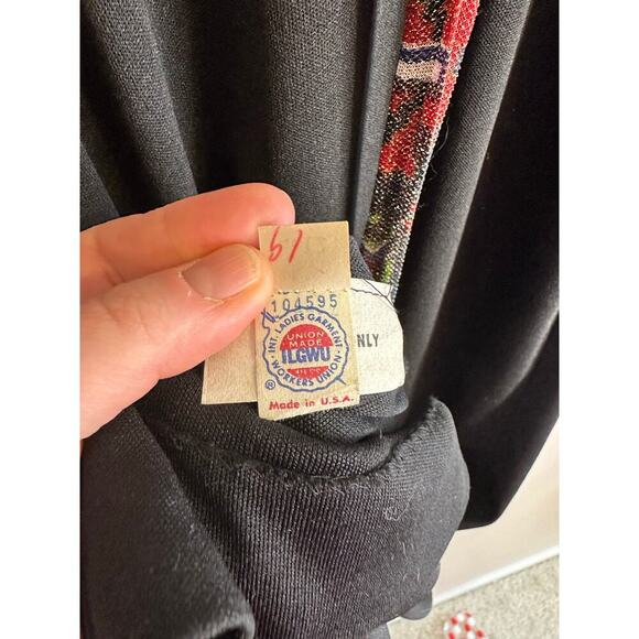 Vintage 1970’s Stacy Ames Tribal Sparkle Wrap Stretch Long Sleeve Maxi Dress 12 - Picture 7 of 9